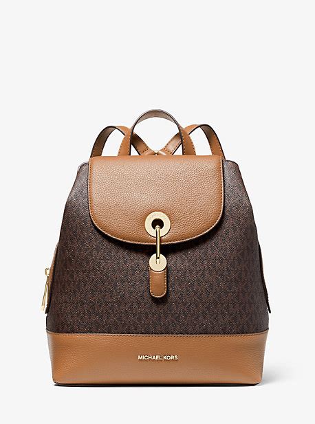 michael kors rucksack raven|Raven Medium Logo and Pebbled Leather Backpack .